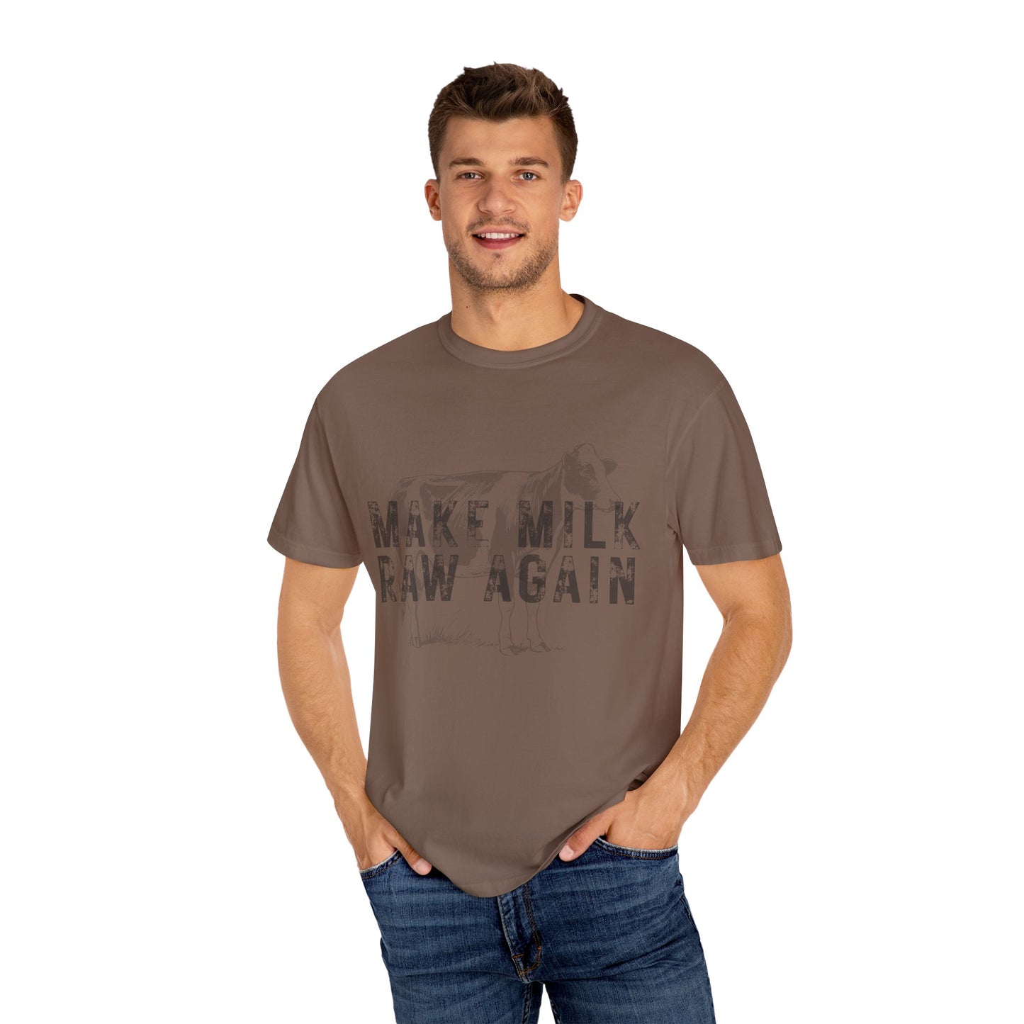 Make Milk Raw Again Unisex T-Shirt, Funny Cow Tee, Farm Animal Shirt, Gift for Dairy Lovers, Quirky Casual Wear