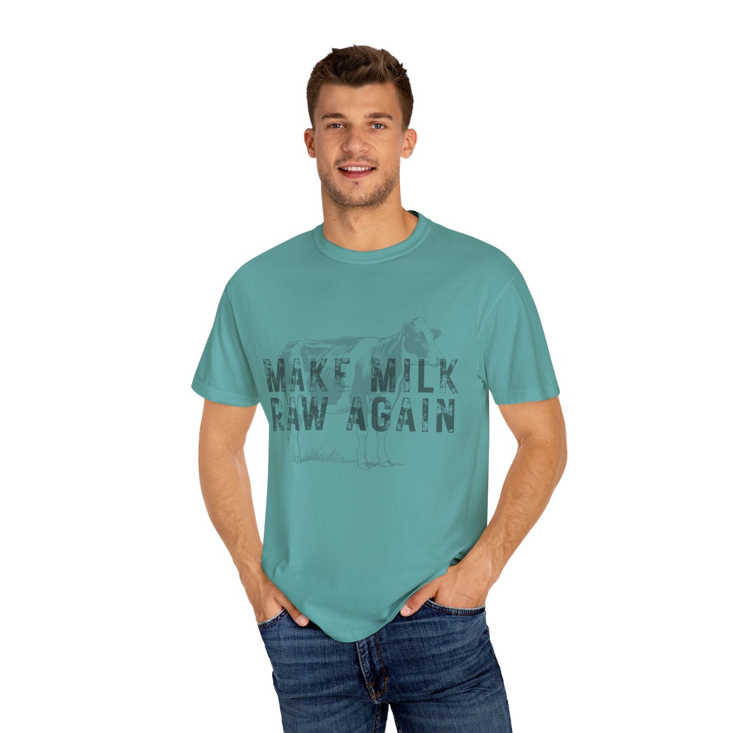 Make Milk Raw Again Unisex T-Shirt, Funny Cow Tee, Farm Animal Shirt, Gift for Dairy Lovers, Quirky Casual Wear
