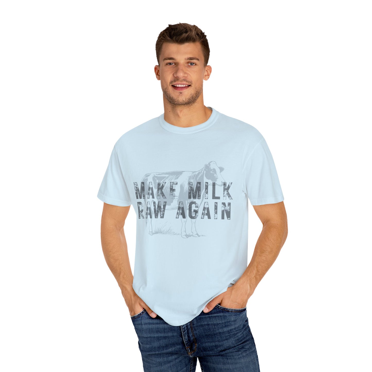 Make Milk Raw Again Unisex T-Shirt, Funny Cow Tee, Farm Animal Shirt, Gift for Dairy Lovers, Quirky Casual Wear