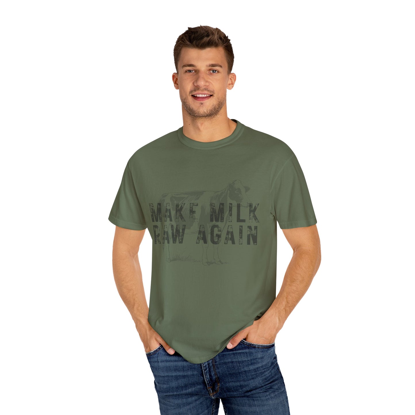 Make Milk Raw Again Unisex T-Shirt, Funny Cow Tee, Farm Animal Shirt, Gift for Dairy Lovers, Quirky Casual Wear