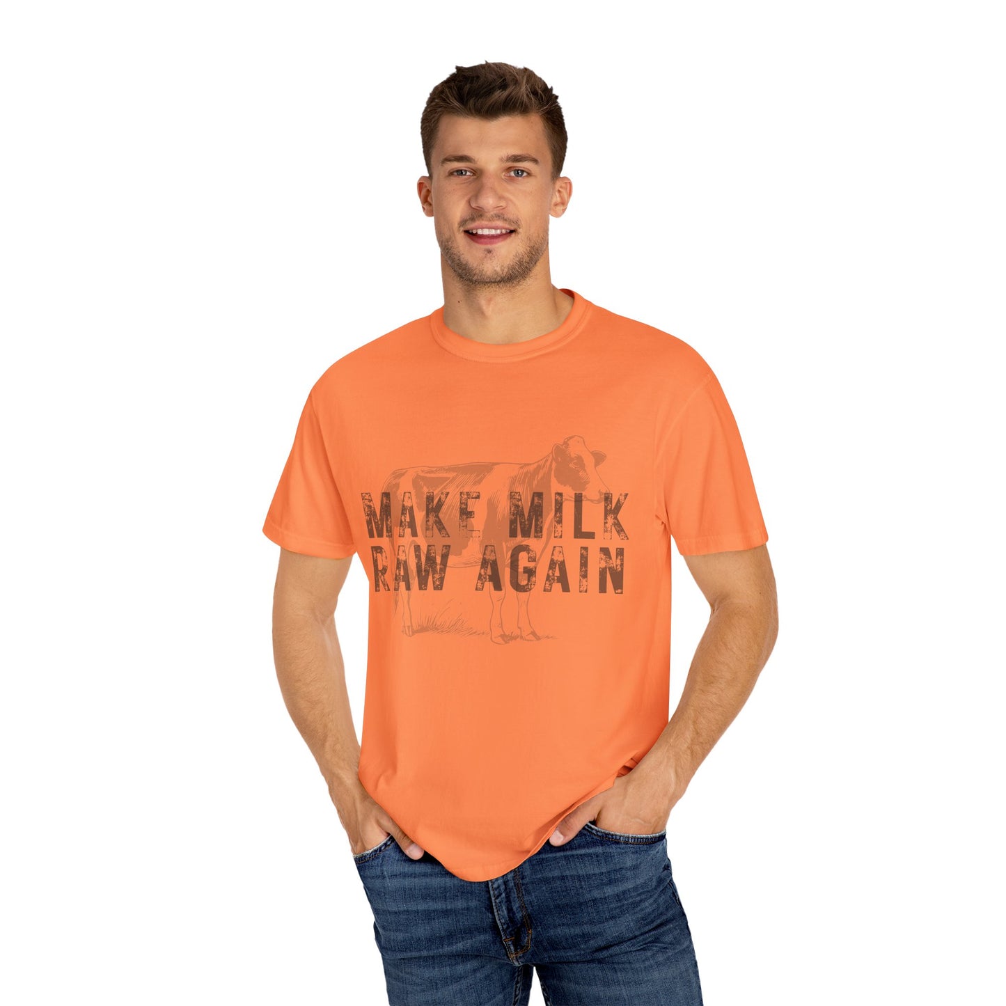 Make Milk Raw Again Unisex T-Shirt, Funny Cow Tee, Farm Animal Shirt, Gift for Dairy Lovers, Quirky Casual Wear