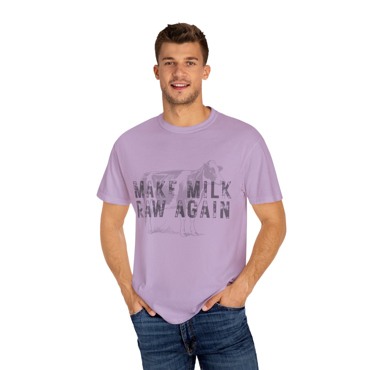 Make Milk Raw Again Unisex T-Shirt, Funny Cow Tee, Farm Animal Shirt, Gift for Dairy Lovers, Quirky Casual Wear