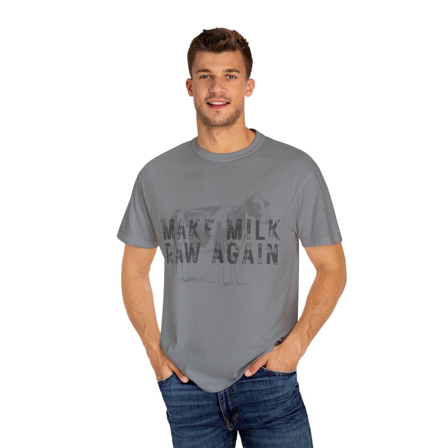 Make Milk Raw Again Unisex T-Shirt, Funny Cow Tee, Farm Animal Shirt, Gift for Dairy Lovers, Quirky Casual Wear