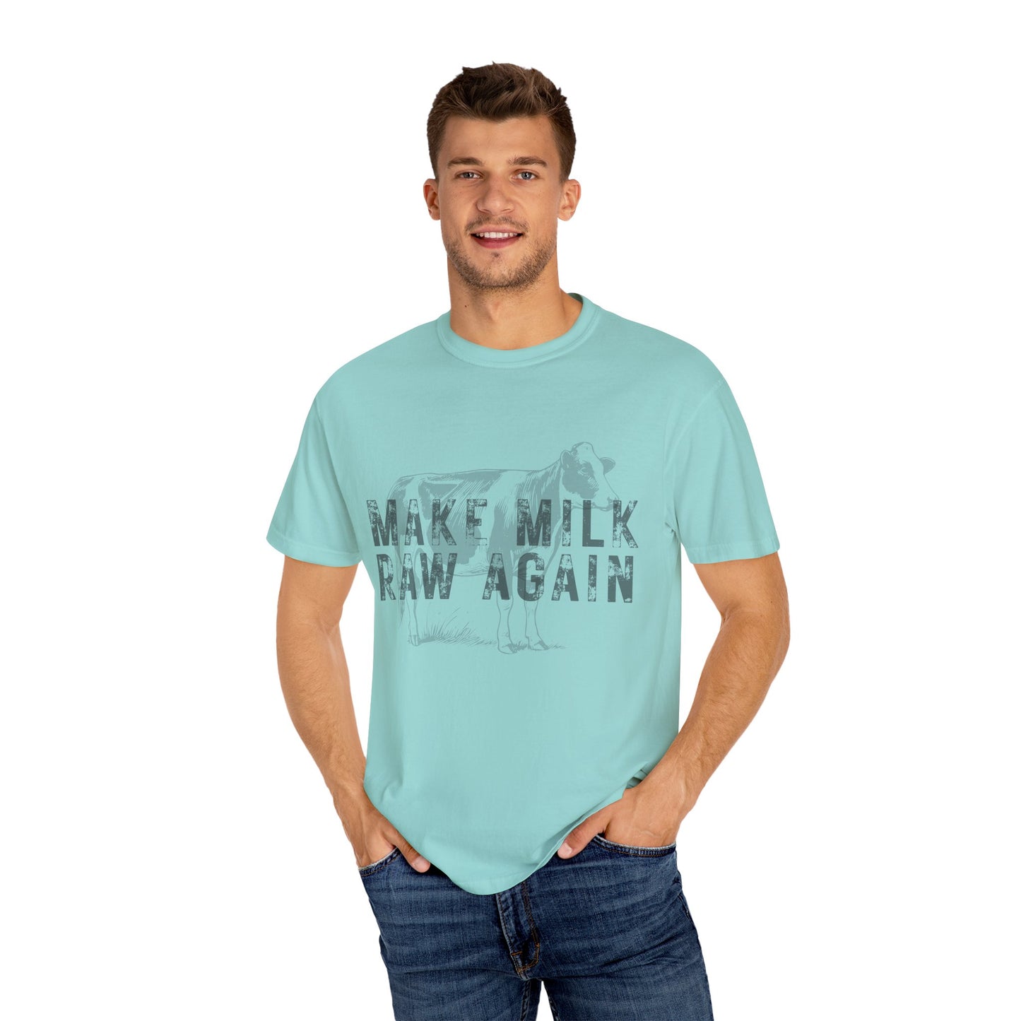 Make Milk Raw Again Unisex T-Shirt, Funny Cow Tee, Farm Animal Shirt, Gift for Dairy Lovers, Quirky Casual Wear