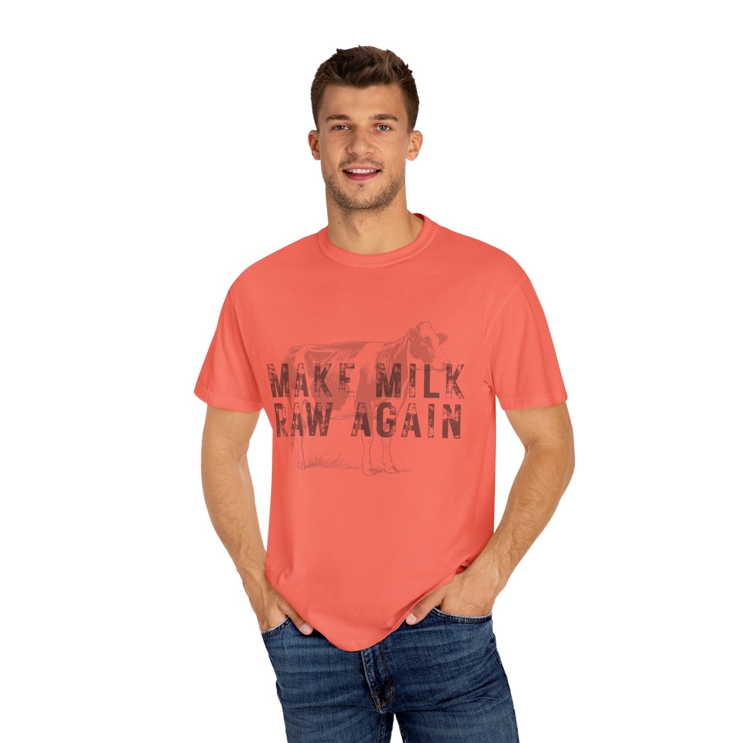 Make Milk Raw Again Unisex T-Shirt, Funny Cow Tee, Farm Animal Shirt, Gift for Dairy Lovers, Quirky Casual Wear