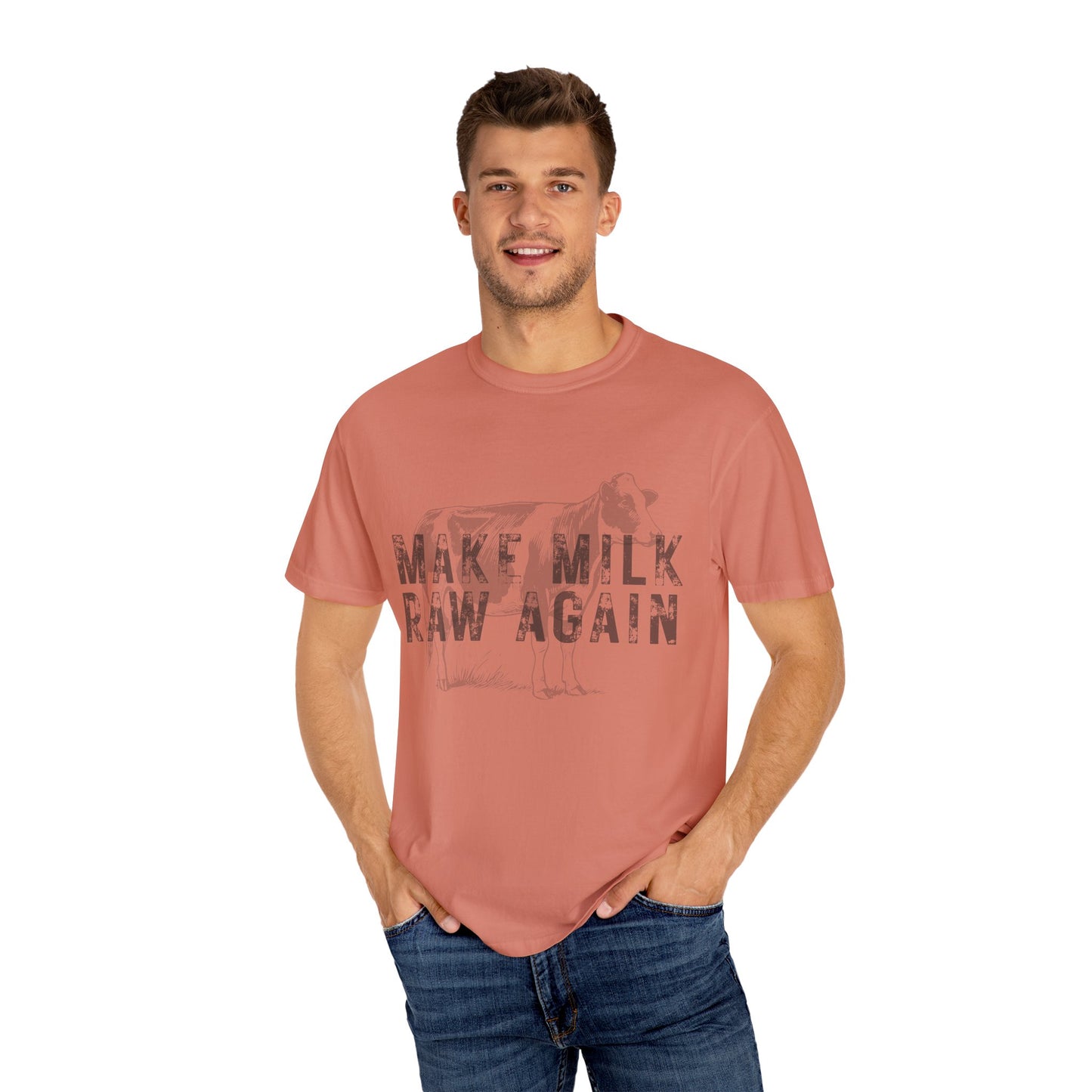 Make Milk Raw Again Unisex T-Shirt, Funny Cow Tee, Farm Animal Shirt, Gift for Dairy Lovers, Quirky Casual Wear