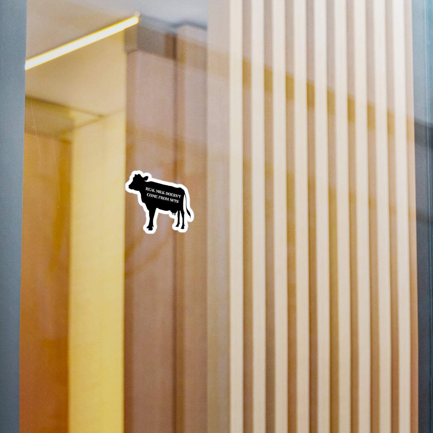 Cow Vinyl Decal - 'Real Milk Doesn't Come from Nuts' Sticker for Fun Home Decor