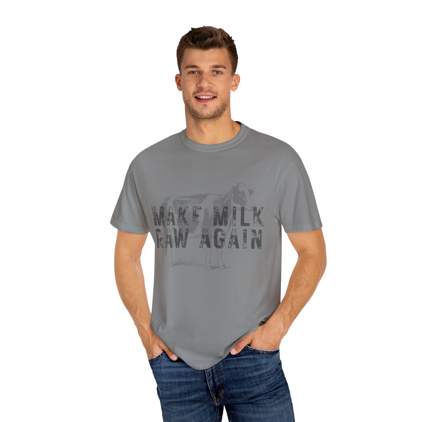 Make Milk Raw Again Unisex T-Shirt, Funny Cow Tee, Farm Animal Shirt, Gift for Dairy Lovers, Quirky Casual Wear